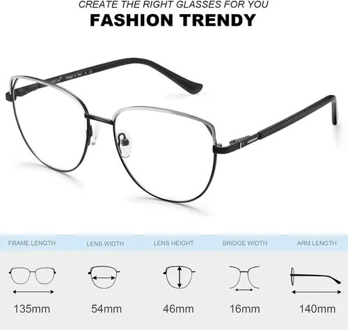 Vista 2 de CARFIA Cateye Womens Blue Light Blocking Glasses CA6205