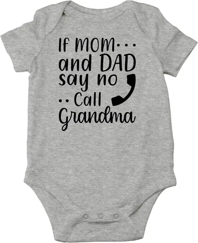 Vista 13 de CBTwear If Mom and Dad Say No Call Grandma - Ropa de bebé - Divertidos trajes para recién nacidos para niños y niñas
