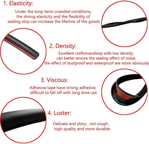 Vista 4 de ESUPPORT - Protector para puerta de auto, forma de U, 16 ft, goma protectora de bordes, contra rayones