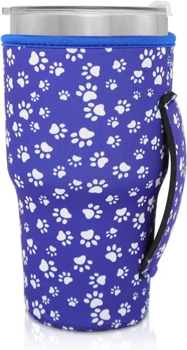 Vista 29 de Fundas Aislantes de Neopreno Portavasos con Asa para Vasos Tumbler de 20oz, Funda Reutilizable para Café Helado Para Tazas de Café de 30oz - 32oz