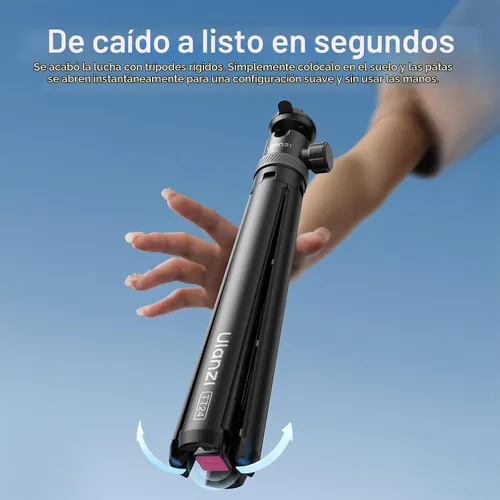 Vista 2 de Soporte de trípode mejorado de 59 pulgadas con apertura automática de 4 patas, trípode de piso ULANZI TT24 Vlogging Selfie, cabeza de bola