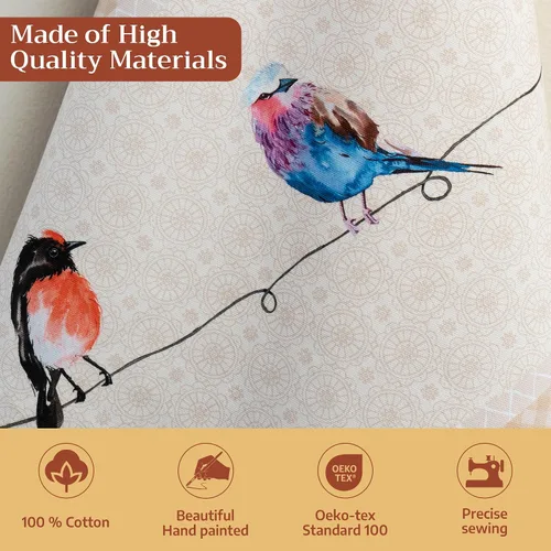 Vista 3 de Maison d' Hermine - Juego de 2 paños de cocina, multiusos, 100% de algodón, suave y absorbente, trapo de cocina, toalla de bar, Birdies On Wire