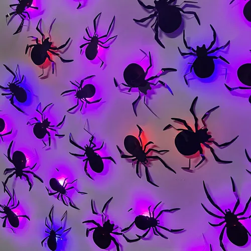 Vista 13 de DR.DUDU - Paquete de 36 murciélagos para decoración de pared de murciélagos para interiores Light Up Green LED, Assorted Size, 3D Bat Stickers