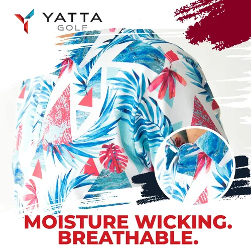Vista 4 de YATTA GOLF Standout Performance Golf Polo Shirts Mens