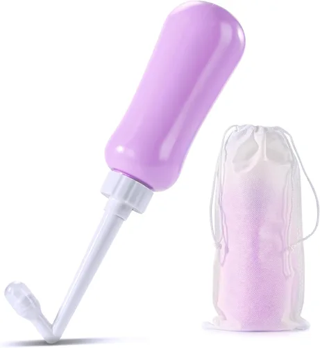 Vista 8 de Bidé Portátil de Viaje de Gran Capacidad 450ml (15oz) Personal de Mano Azul