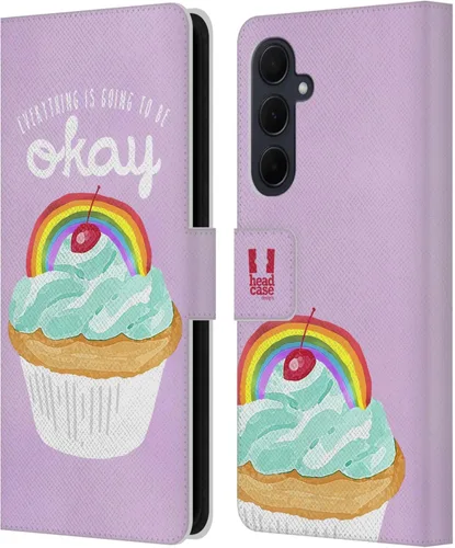 Vista 379 de Head Case Designs Assortment Cupcakes Happiness Leather Wallet Case Compatible with Samsung Galaxy A07 4G Surtido