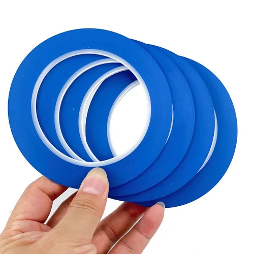 Vista 3 de JINBING Cinta adhesiva Fineline 1/24" 1/16" 1/8" 1/4" 4pcs (azul) material de vinilo, flexible, cinta adhesiva de rayas automotrices, sin