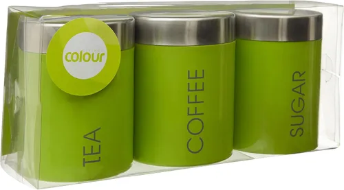 Vista 2 de Premier Housewares Liberty Tea - Juego de 3 botes de café y azúcar, color verde lima