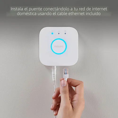 Vista 3 de Philips Hue Puente inteligente (Modelo Antiguo, compatible con Amazon Alexa, Apple HomeKit y Google Assistant).