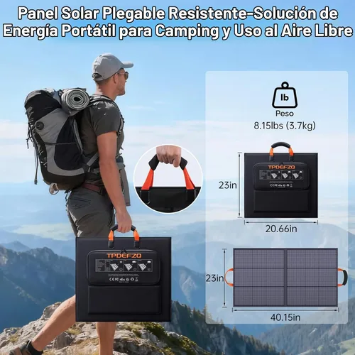 Vista 4 de 110W Panel solar portátil ETFE, IP67 impermeable, 25% de eficiencia