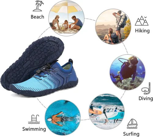 Vista 7 de WateLves - Zapatos de agua para hombres y mujeres, con sensación de estar descalzo, para natación, playa, piscina, surfear, hacer yoga o ejercicio