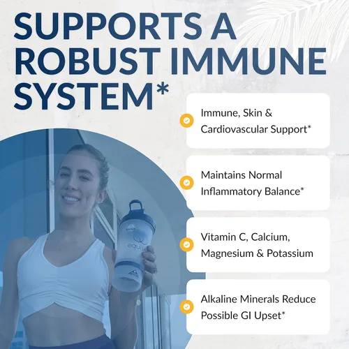 Vista 5 de EquiLife Suplemento alcalinizante de vitamina C, 2500 mg por porción, polvo de fácil absorción para apoyo inmunológico, con magnesio, calcio