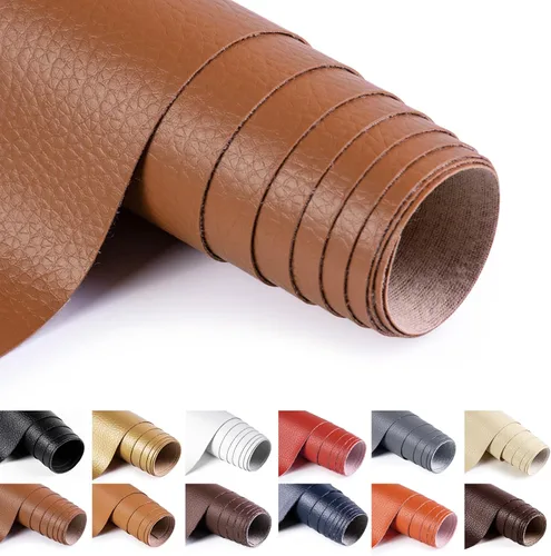 Vista 31 de ANMINY - Tela de piel sintética de vinilo de 54 pulgadas de ancho para tapicería por yarda, de 0.7MM de grosor, cuero PU suave, material de vinilo