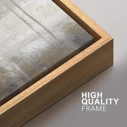 Vista 432 de SIGNFORD - Set de obras de arte en lienzo enmarcado para pared, ilustraciones abstractas de neblina del desierto en tonos neutros beige y marrón