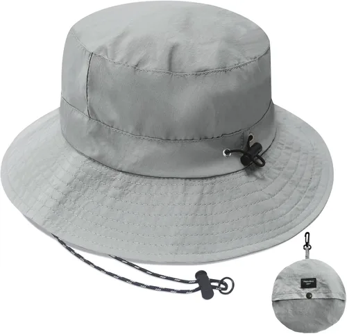Vista 25 de PFFY Waterproof Bucket Hats for Men Women Packable Sun Hat for Outdoors Caqui Sólido