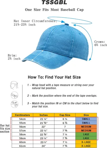 Vista 6 de TSSGBL - Gorras de béisbol ajustables de algodón lavado estilo vintage, sin estructura, de perfil bajo, desgastadas, gorra clásica para papá