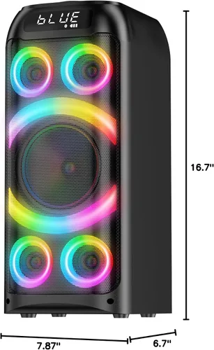 Vista 10 de Altavoz Bluetooth, potente sonido estéreo de 160 W de pico, graves profundos, inalámbrico, boombox portátil grande, altavoces de fiesta