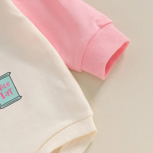 Vista 11 de Lamuusaa Traje de Navidad para bebé recién nacida, manga larga, bloque de color, sudadera de gran tamaño, ropa de otoño