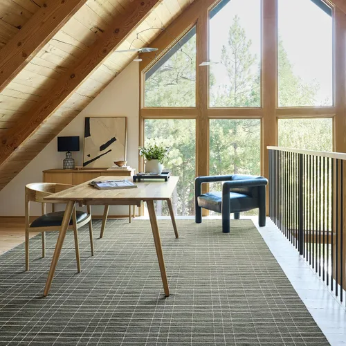 Vista 8 de Rugs USA Alfombra de lana con bloques de color azul Jay de 5 x 8 pulgadas, alto tráfico para sala de estar, dormitorio, oficina, entrada, pasillo