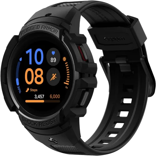 Vista 8 de Spigen Rugged Armor Pro - Correa diseñada para Samsung Galaxy Watch FE (2024), 5 de 1.575 in (2022), 4 de 1.575 in (2021) con protector de funda