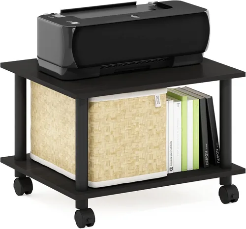 Vista 19 de Furinno Turn-N-Tube - Estantería multipropósito con exhibición y almacenamiento para impresora de 3 niveles, sin herramientas, color pino ámbar