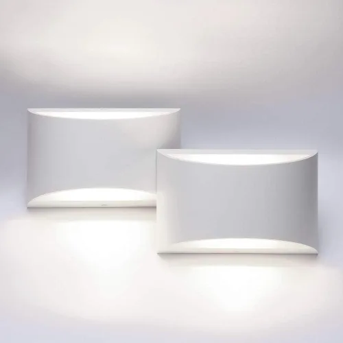 Vista 2 de Aipsun Aplique de pared LED moderno de aluminio para interiores, con cableado, juego de 2 luces de montaje en pared arriba y abajo, para sala