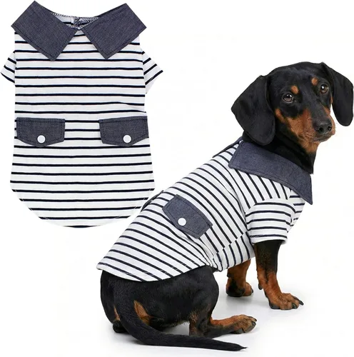 Vista 46 de Parisian Pet Camisa para perro de Amazonia - Ropa de algodón para perros pequeños - Elegante traje tropical para perros - Ropa ligera y suave