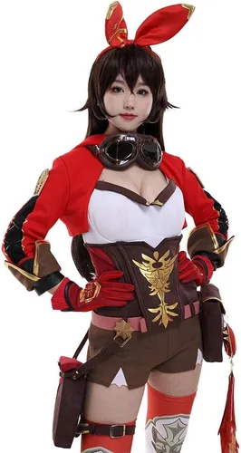 Vista 2 de Cosplay.fm Disfraz de juego para mujer, disfraz de gamuza empalmada