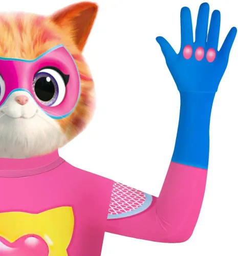Vista 2 de Pitevotur Disfraz de gatitos para niños, máscara de gatitos, cosplay, overol de Halloween