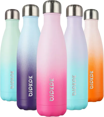 Vista 101 de [Usado] BJPKPK Botella de agua pequeña aislada de 12 onzas, frasco a prueba de A-azul