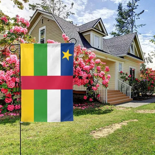 Vista 5 de Flag of the Central African Republic Garden Flag 12.5"x18" Inch Double Sided Garden Flags Home Lawn Outdoor Decor Flags Party Banner Welcome Flag