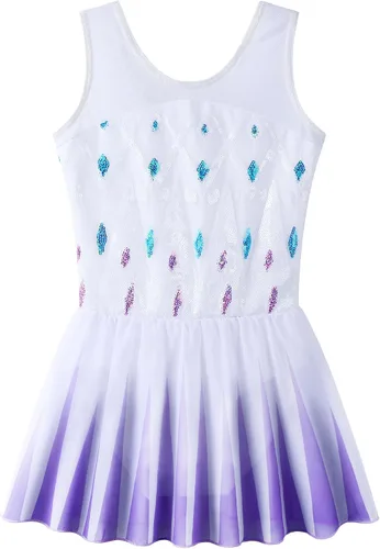 Vista 7 de Leotardo con tutu para danza, ballet, para niñas de 3 a 12 años