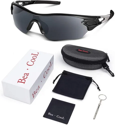 Vista 7 de Lentes de sol polarizados para hombres y mujeres jóvenes de béisbol ciclismo correr conducir pesca golf motocicletas lentes TAC UV400