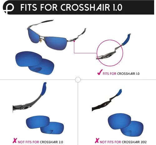 Vista 2 de PapaViva Kit de repuesto de lentes y goma para Oakley Crosshair 10