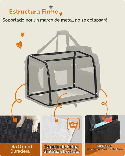 Vista 6 de Feandrea Collapsible Soft Dog Crate, Portable Travel Carrier, 24 Inches Negro