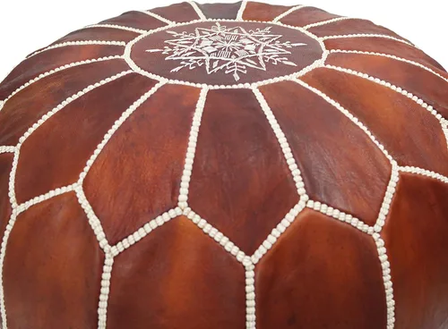 Vista 6 de MARRAKESH STYLE Increíble y hermoso, pufs originales de cuero marroquí, puf de cuero natural, regalos para el hogar, regalos de boda, sin relleno