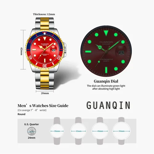 Vista 5 de CROWNQIN Reloj de pulsera de cuarzo con cronógrafo impermeable para hombre