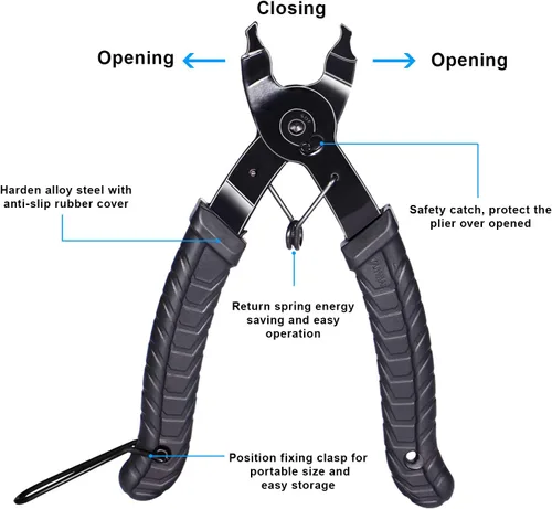 Vista 2 de Herramienta de extracción de cadena de bicicleta – Kit de reparación de cadena de bicicleta – Alicates de eslabones de bicicleta, herramienta