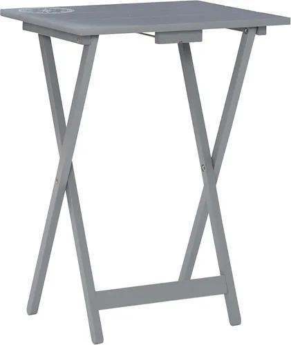 Vista 15 de Linon Decoración del hogar SAMM TV, juego de mesa de bandeja gris