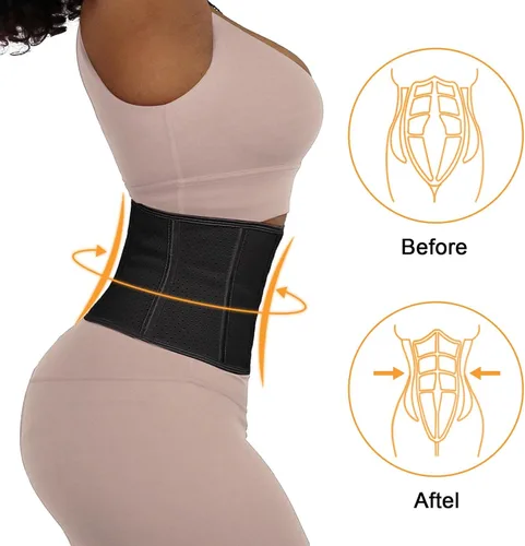 Vista 7 de Atbuty Super Short Torso Waist Trainers Cincher Corset Tummy Shaper Slimming Latex Girdle