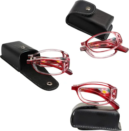 Vista 11 de VisionGlobal 3 pares de lentes de lectura/gafas de sol plegables con lente de bloqueo de luz azul, gafas plegables compactas para mujer, Chilling 2