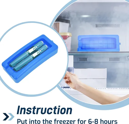 Vista 7 de Cruxer Estuche de viaje para bolígrafo enfriador de insulina aprobado por la TSA, bolsa médica refrigerada con ladrillo de hielo protector