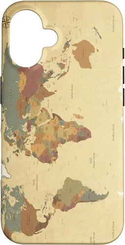 Vista 32 de Funda para teléfono inteligente con diseño de mapa mundial para iPhone 17