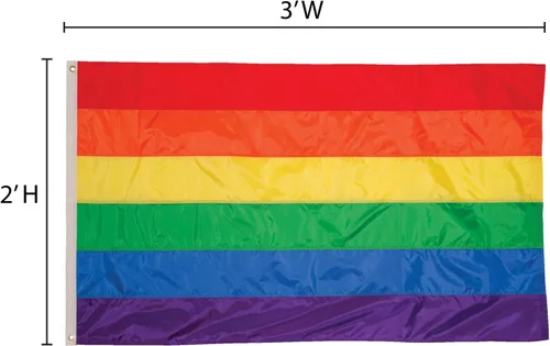 Vista 2 de In the Breeze 3700 - Bandera de arco iris con ojales, 2 x 3 pies