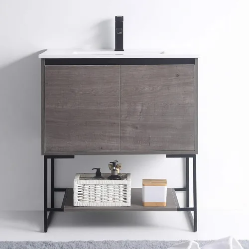 Vista 15 de Mueble de baño URBANIA VANITY con 2 puertas, estante y lavabo