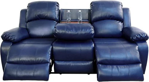 Vista 26 de Juego de muebles de cuero sintético para sala de estar, juego de sofá reclinable, sofá de dos plazas, juegos de muebles para sala de estar, sofá