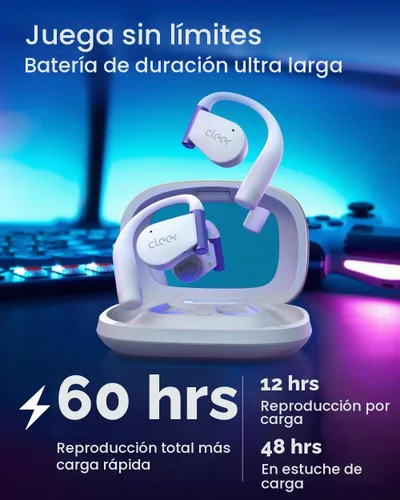 Vista 5 de Cleer ARC 5 Gaming - Auriculares de oído abierto, THX Spatial Audio y Dolby Blanco