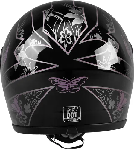 Vista 4 de TCMT Tamaño-M DOT Casco de motocicleta con mariposa, tapa abatible, cara completa, para la calle, para bicicleta de tierra, casco para adultos, ATV
