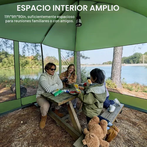 Vista 4 de EVER ADVANCED Pantalla magnética para habitación de 11 x 9 pies, entrada manos libres, cámara de pantalla con protección solar para campamento