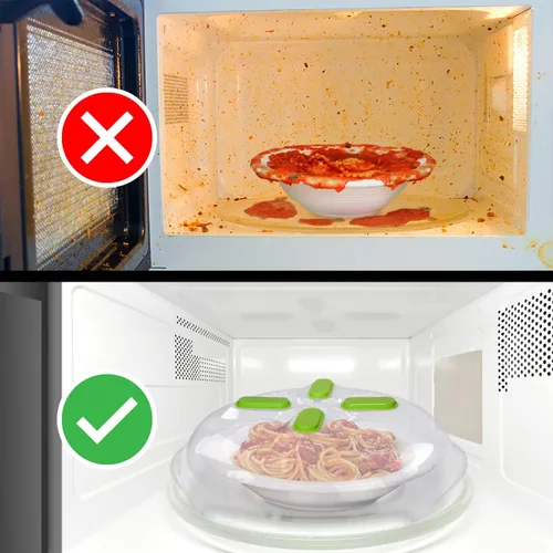 Vista 5 de Hover Cover Tapa magnética para microondas para alimentos Tapa transparente contra salpicaduras para microondas Tapa para plato de microondas